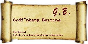 Grünberg Bettina névjegykártya